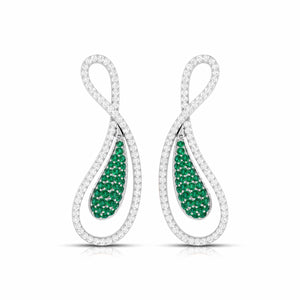 Jewelove™ Earrings Designer Platinum with Diamond & Emerald Earrings for Women JL PT E NL8523-E