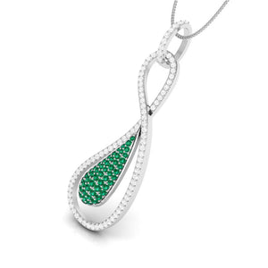 Jewelove™ Pendants Designer Platinum with Diamond & Emerald Pendant for Women JL PT P NL8523-E