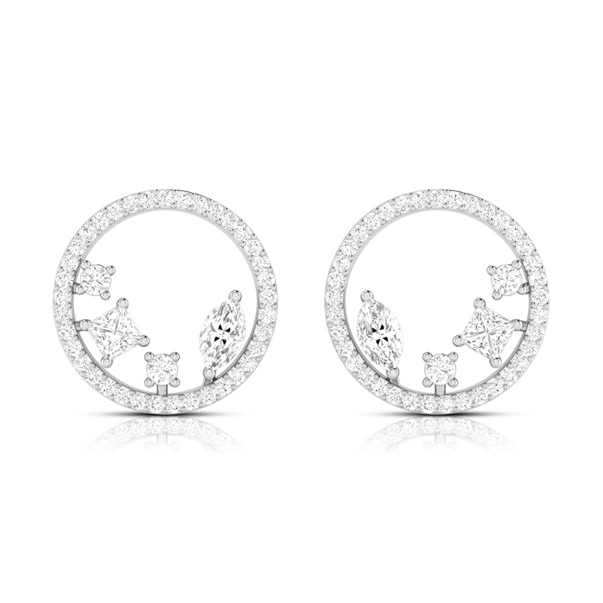 Jewelove™ Pendants & Earrings Earrings only Designer Platinum with Diamond Solitaire Pendant Set for Women JL PT PE 84A