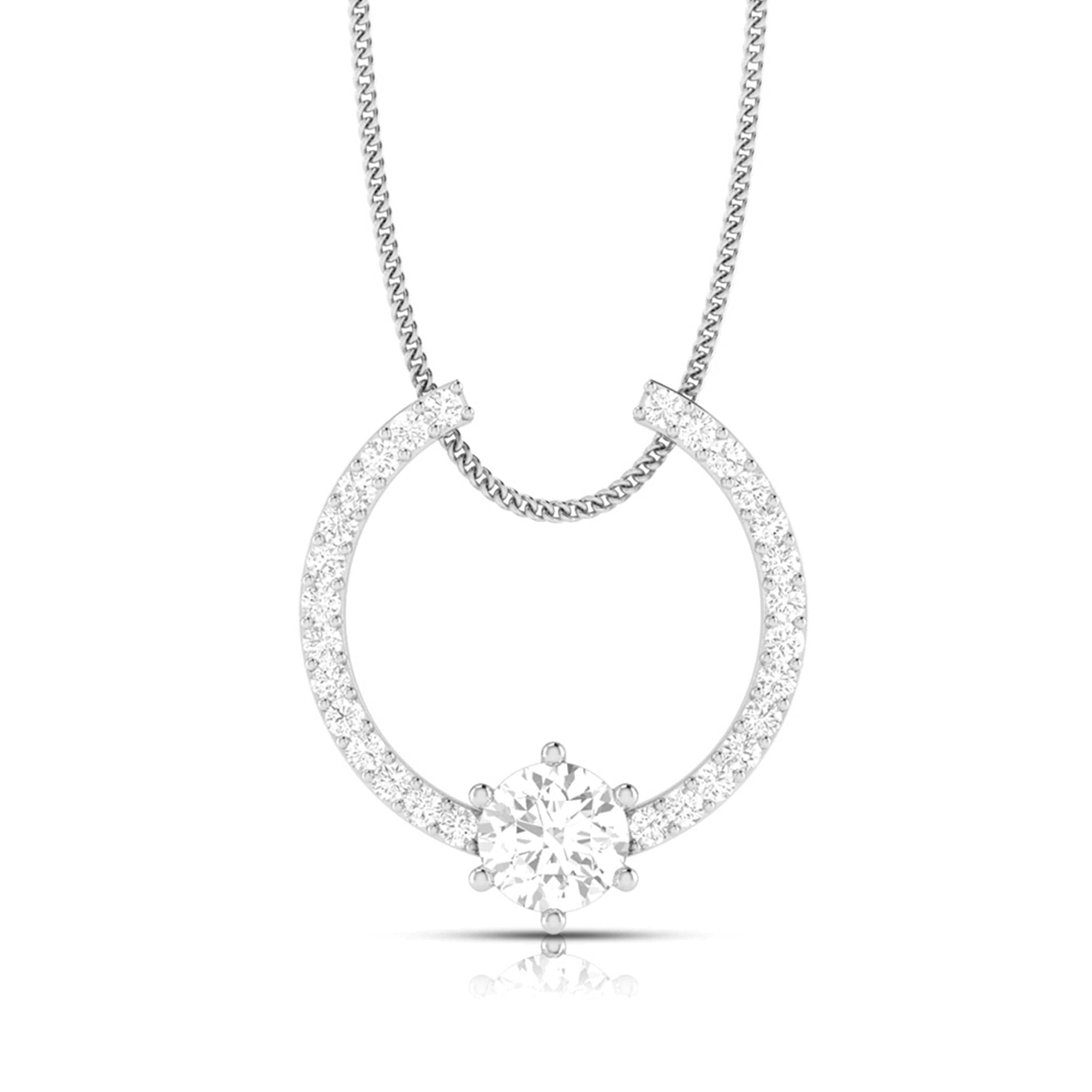 Jewelove™ Pendants & Earrings Pendant only Designer Platinum with Diamond Solitaire Pendant Set JL PT PE 79F