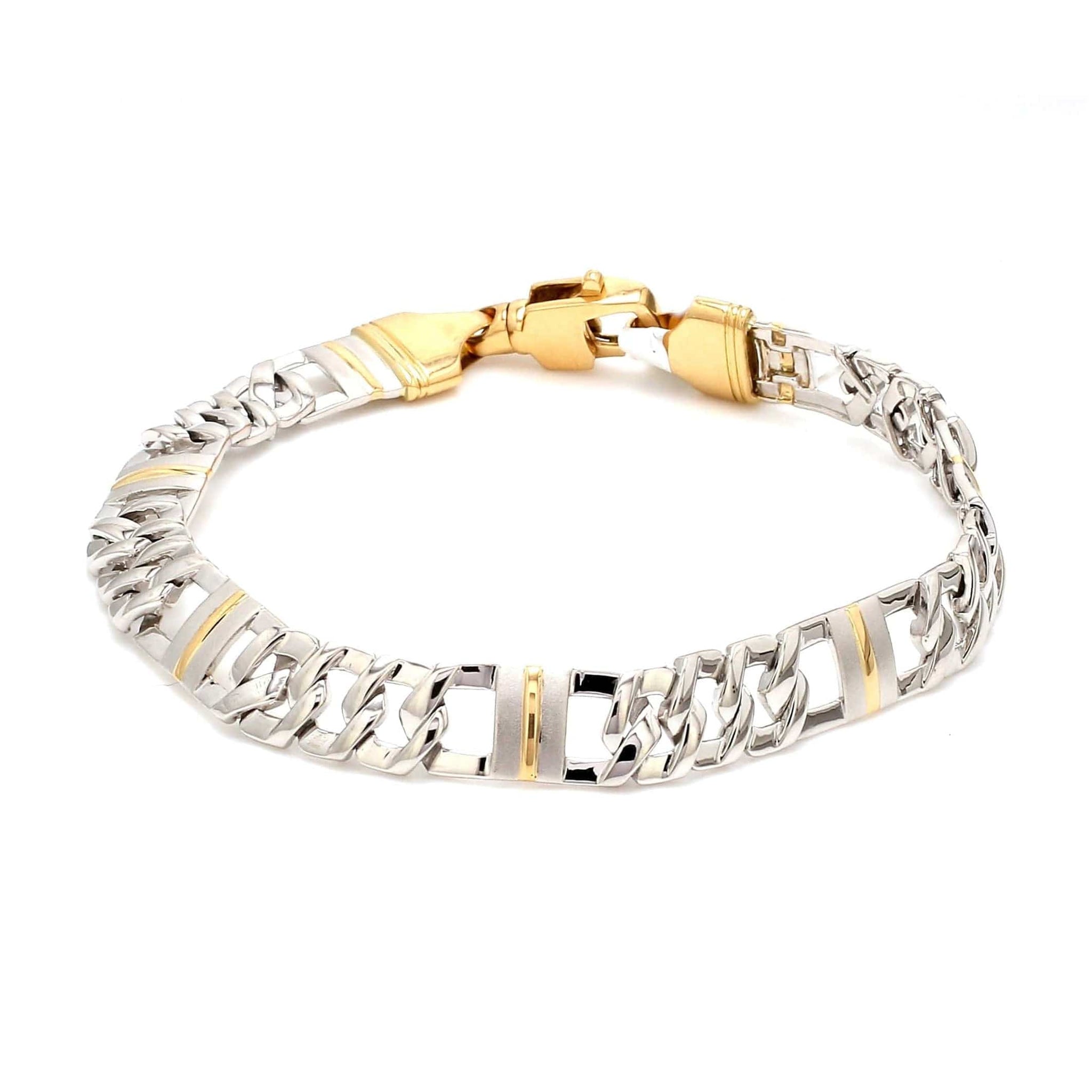 Jewelove™ Bangles & Bracelets Designer Platinum & Yellow Gold Bracelet for Men JL PTB 750