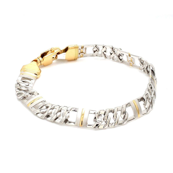 Jewelove™ Bangles & Bracelets Designer Platinum & Yellow Gold Bracelet for Men JL PTB 750