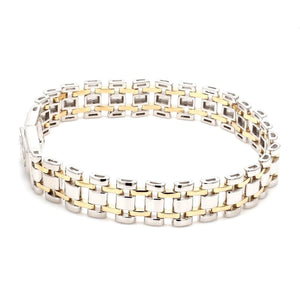 Jewelove™ Bangles & Bracelets Designer Platinum & Yellow Gold Bracelet for Men JL PTB 777