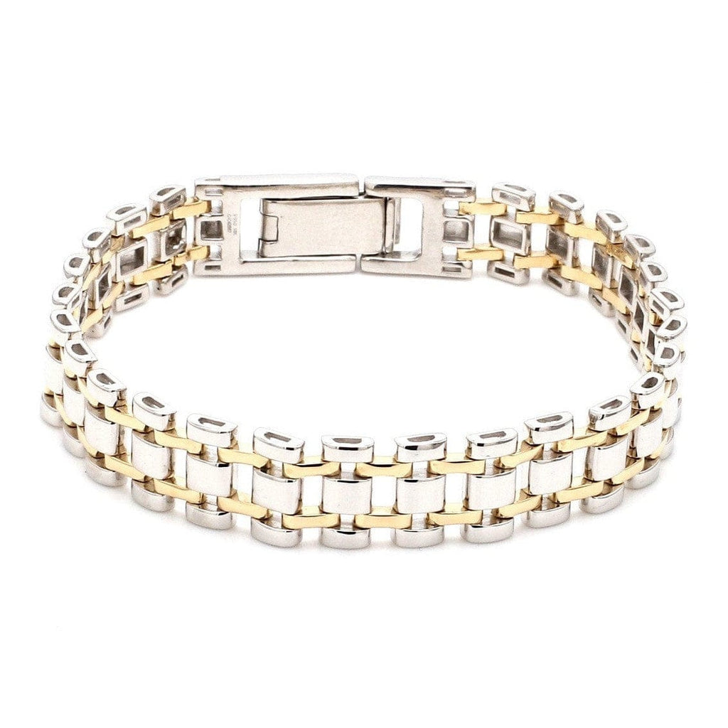 Jewelove™ Bangles & Bracelets Designer Platinum & Yellow Gold Bracelet for Men JL PTB 777