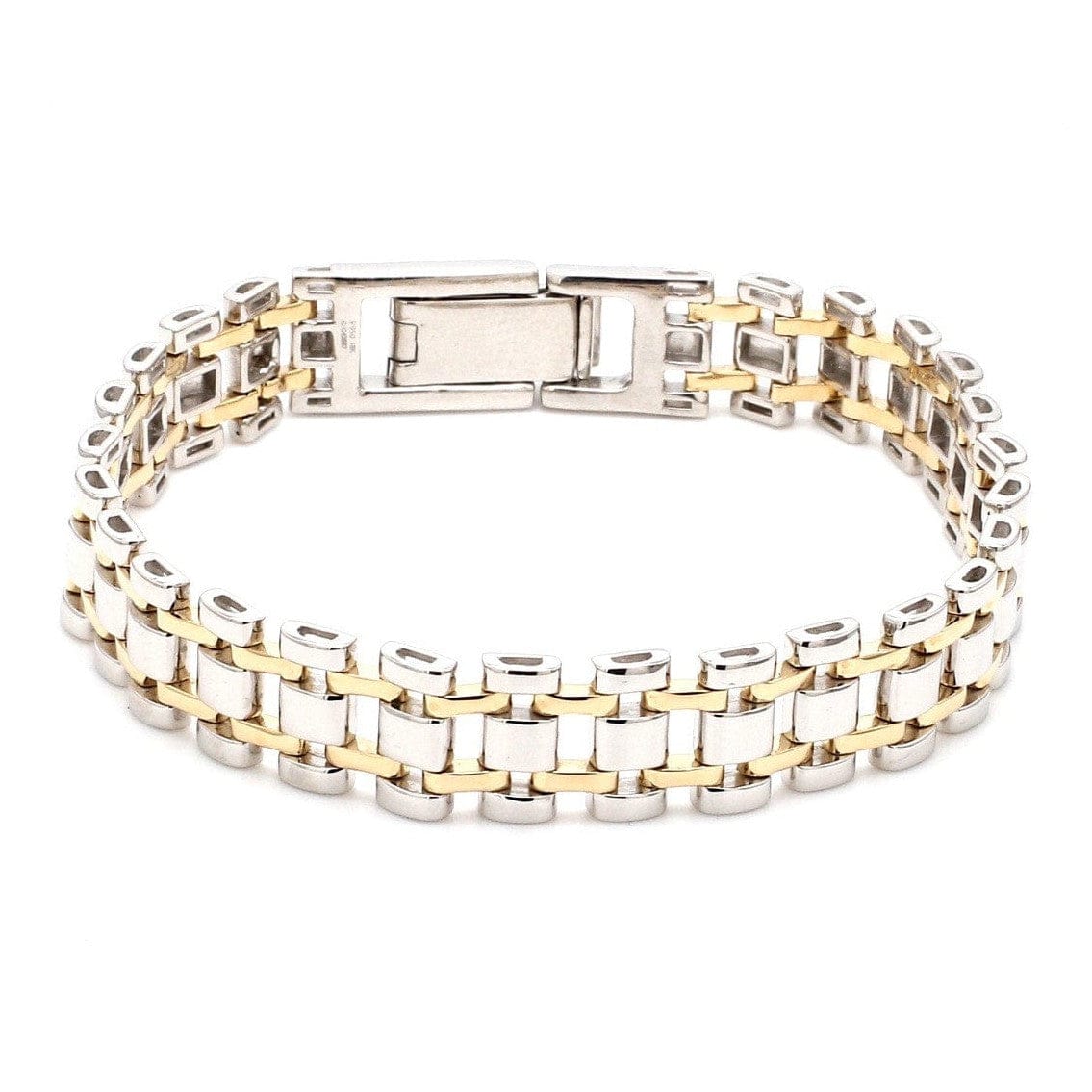 Jewelove™ Bangles & Bracelets Designer Platinum & Yellow Gold Bracelet for Men JL PTB 777