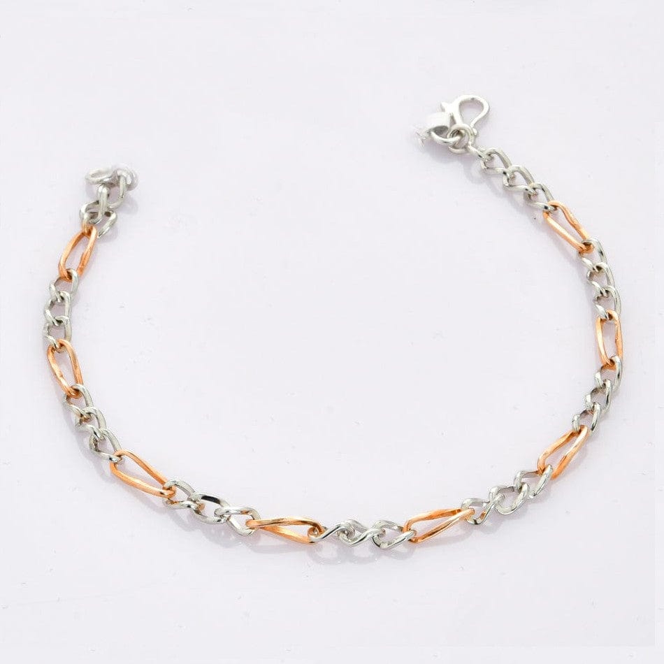 Jewelove™ Bangles & Bracelets Designer Sachin Bracelet in Platinum & Rose Gold for Men JL PTB 693