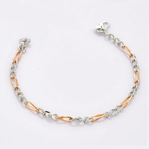 Jewelove™ Bangles & Bracelets Designer Sachin Bracelet in Platinum & Rose Gold for Men JL PTB 693