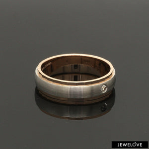 Jewelove™ Rings Designer Single Diamond Platinum Love Bands Rose Gold Base JL PT 655