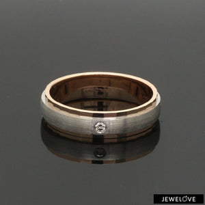 Jewelove™ Rings Designer Single Diamond Platinum Love Bands Rose Gold Base JL PT 655