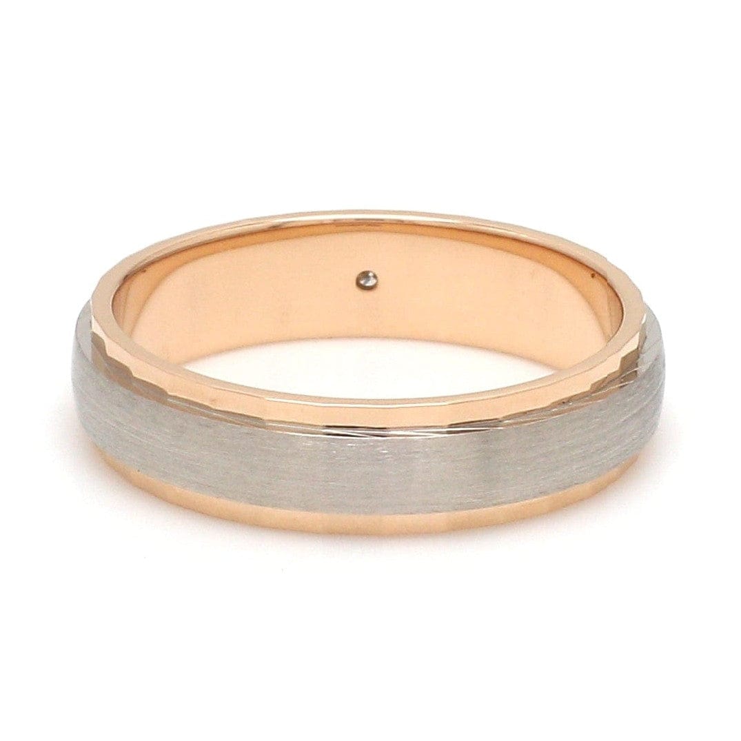 Jewelove™ Rings Designer Single Diamond Platinum Love Bands Rose Gold Base JL PT 655