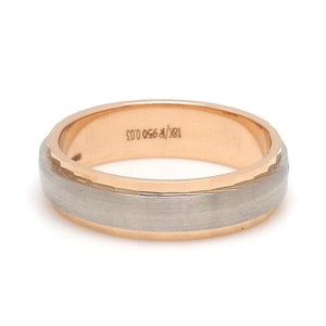 Jewelove™ Rings Designer Single Diamond Platinum Love Bands Rose Gold Base JL PT 655