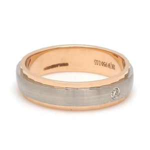 Jewelove™ Rings Designer Single Diamond Platinum Love Bands Rose Gold Base JL PT 655