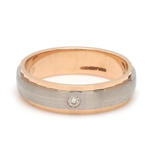 Jewelove™ Rings Designer Single Diamond Platinum Love Bands Rose Gold Base JL PT 655