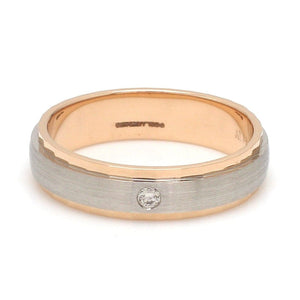 Jewelove™ Rings Designer Single Diamond Platinum Love Bands Rose Gold Base JL PT 655