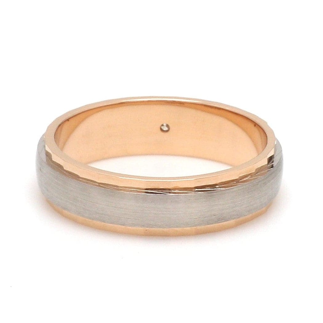 Jewelove™ Rings Designer Single Diamond Platinum Love Bands Rose Gold Base JL PT 655