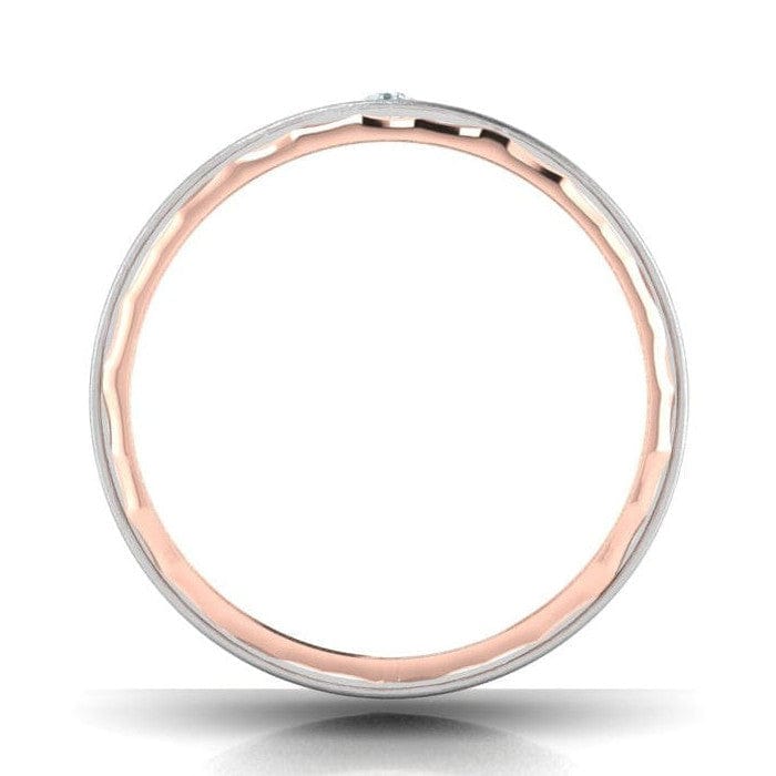 Jewelove™ Rings Designer Single Diamond Platinum Love Bands Rose Gold Base JL PT 655