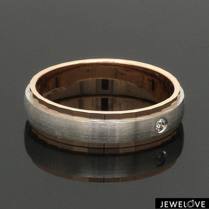 Jewelove™ Rings Designer Single Diamond Platinum Love Bands Rose Gold Base JL PT 655