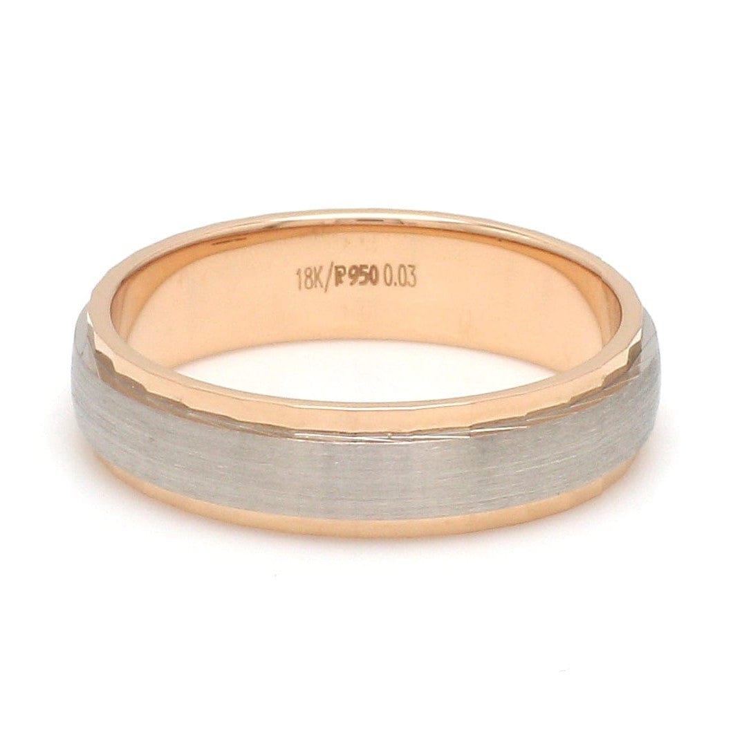 Jewelove™ Rings Designer Single Diamond Platinum Love Bands Rose Gold Base JL PT 655