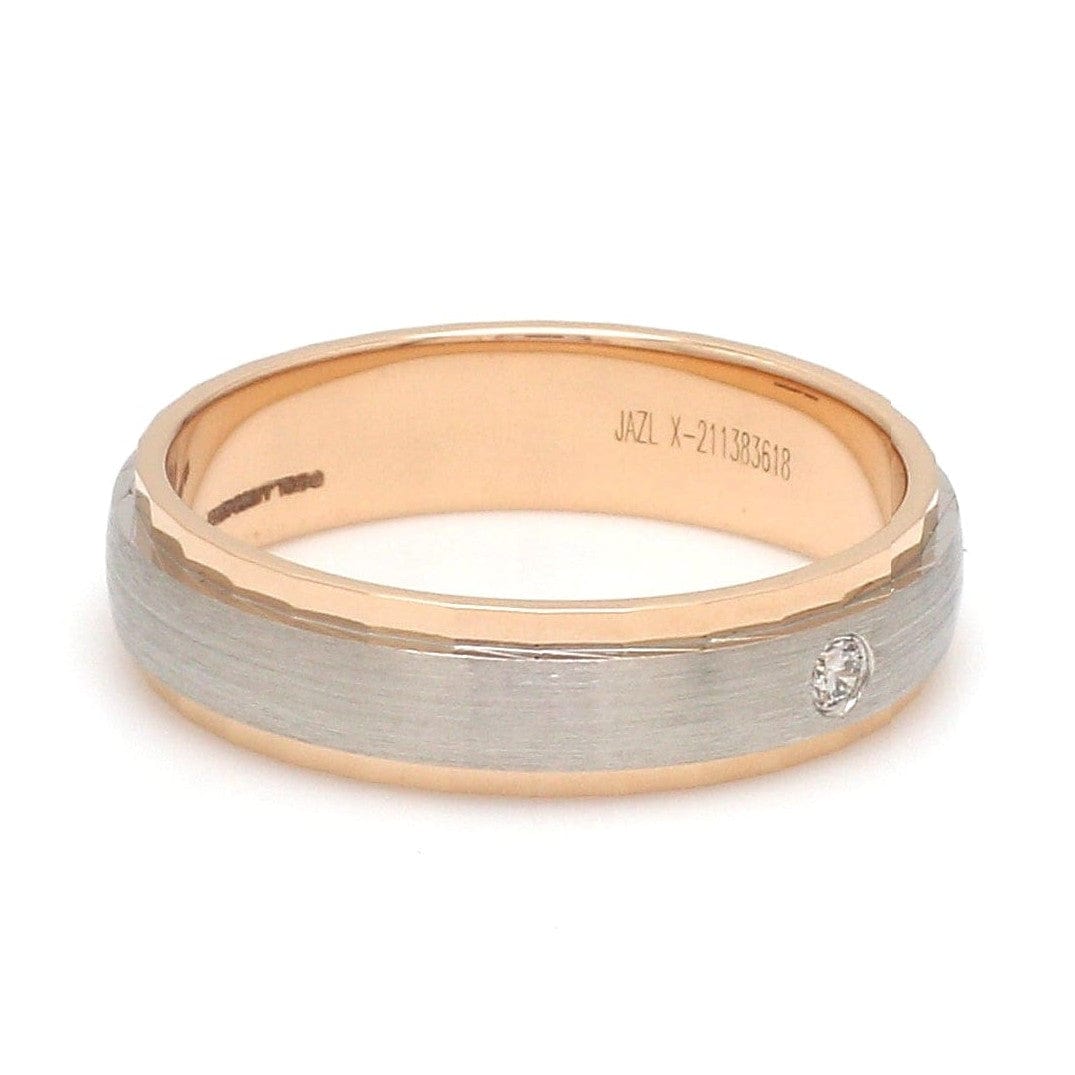 Jewelove™ Rings Designer Single Diamond Platinum Love Bands Rose Gold Base JL PT 655