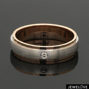 Jewelove™ Rings Women's Band only / SI IJ Designer Single Diamond Platinum Love Bands Rose Gold Base JL PT 655