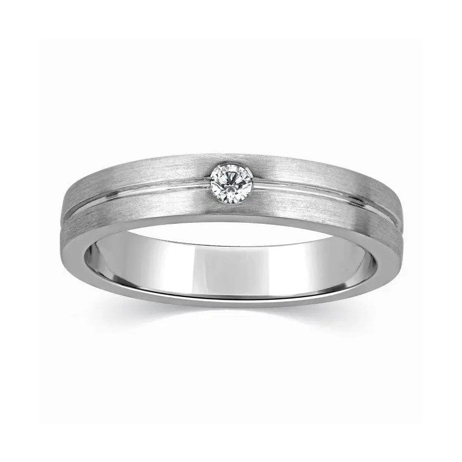 Jewelove™ Rings Designer Single Diamond Platinum Ring for Men SJ PTO 309