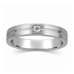 Jewelove™ Rings Designer Single Diamond Platinum Ring for Men SJ PTO 309