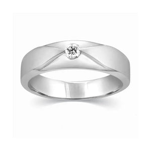 Jewelove™ Rings Designer Single Diamond Platinum Ring for Men SJ PTO 312