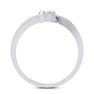 Jewelove™ Rings Designer Solitaire-Look Pressure Setting Platinum Ring for Women JL PT LR 83