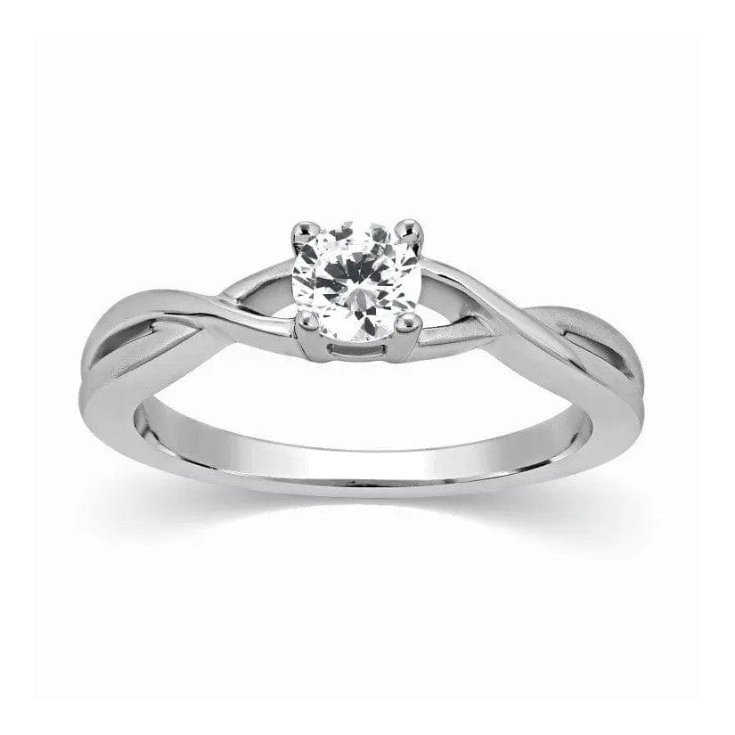 Jewelove™ Rings Women's Band only Designer Solitaire Mounting for Platinum Ring with Twists SJ PTO 320-M