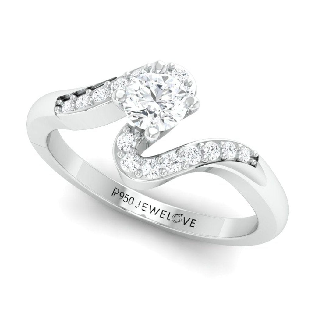 Jewelove™ Rings Designer Solitaire Platinum Couple Rings JL PT 583