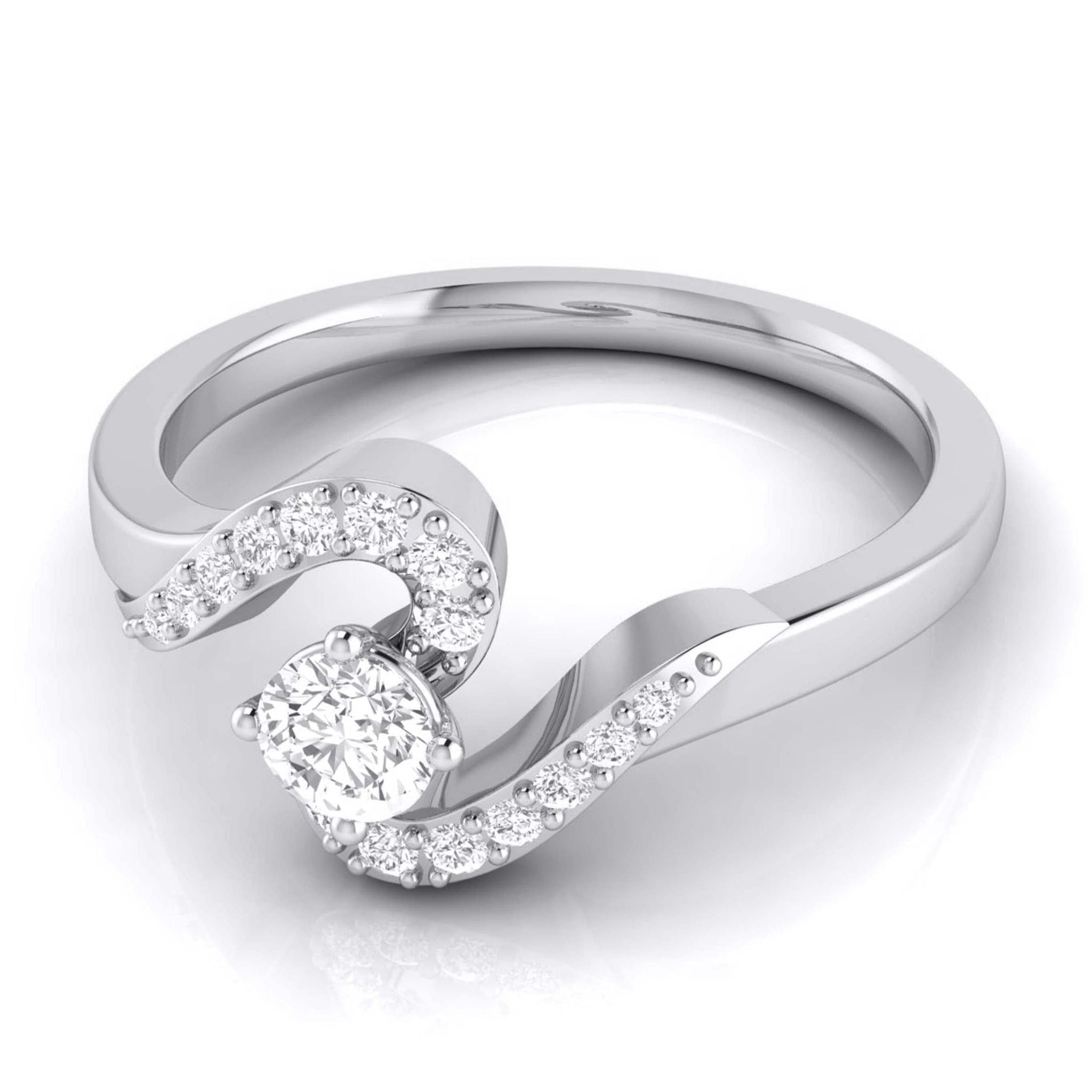 Jewelove™ Rings Designer Solitaire Platinum Couple Rings JL PT 583