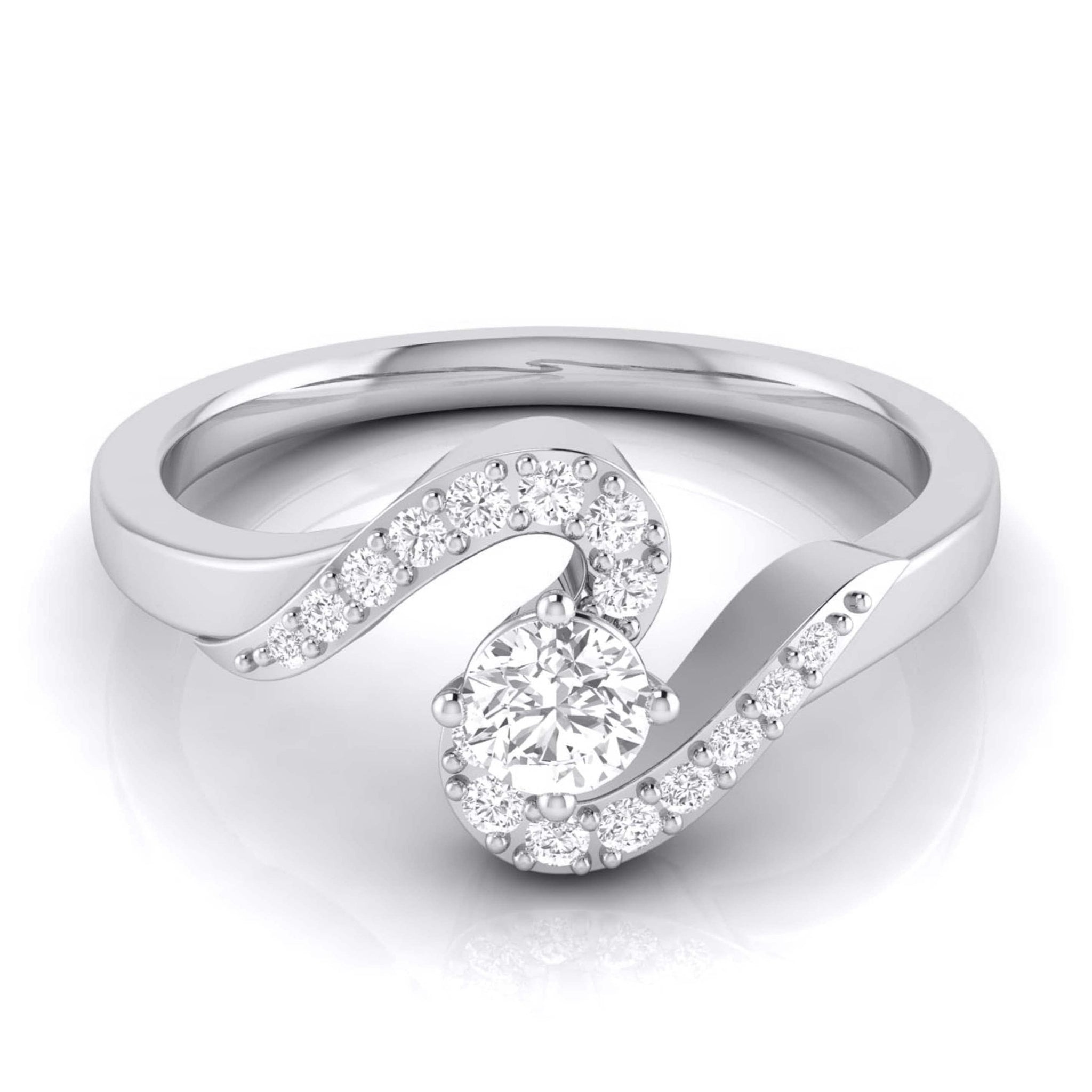 Jewelove™ Rings Designer Solitaire Platinum Couple Rings JL PT 583