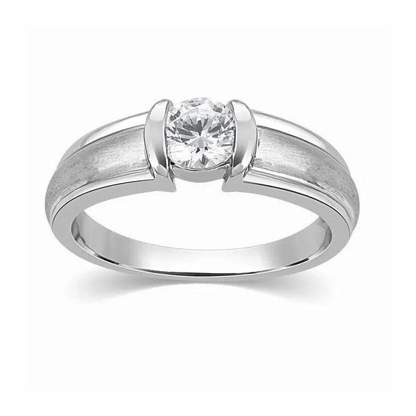 Jewelove™ Rings Men's Band only / J VS Designer Solitaire Platinum Engagement Ring for Men SJ PTO 316