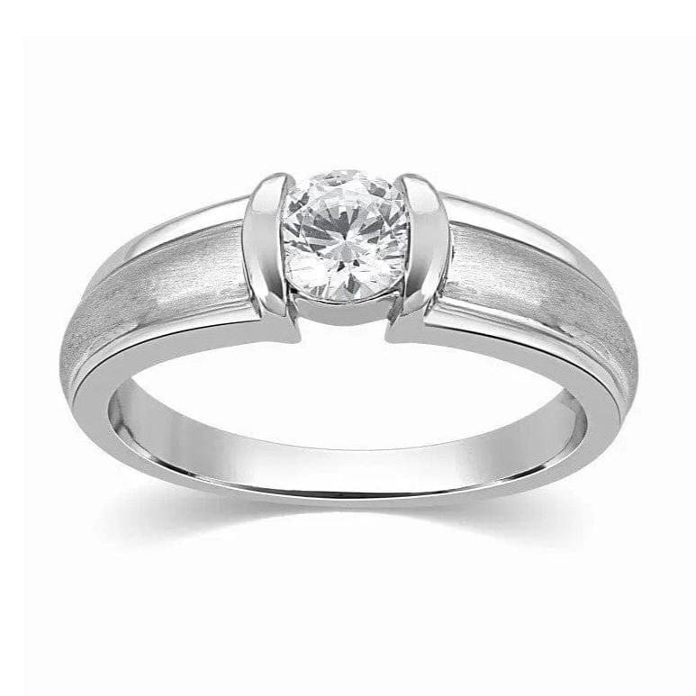 Jewelove™ Rings Men's Band only / J VS Designer Solitaire Platinum Engagement Ring for Men SJ PTO 316