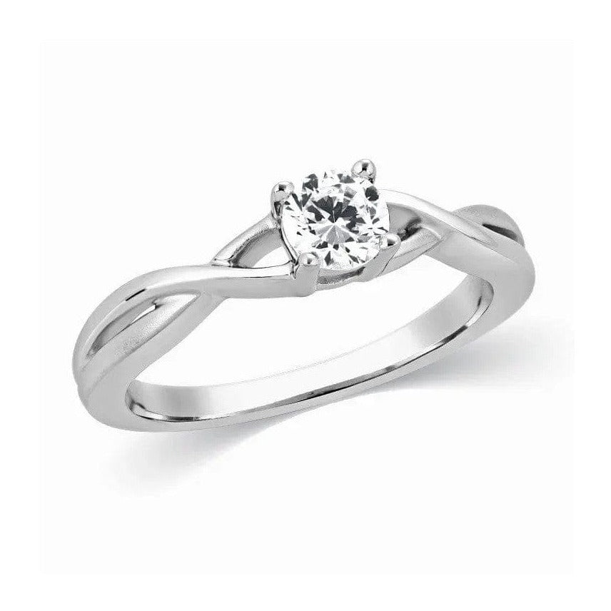 Jewelove™ Rings Designer Solitaire Platinum Ring with Twists SJ PTO 320