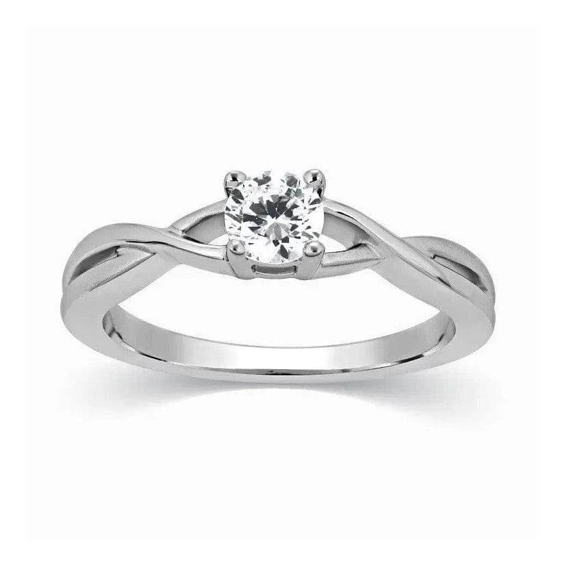 Jewelove™ Rings Designer Solitaire Platinum Ring with Twists SJ PTO 320