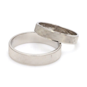 Jewelove™ Rings Designer Textured Platinum Couple Rings JL PT 1109