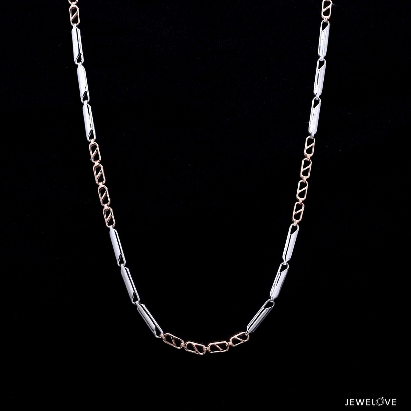 Designer Uni-Sex Platinum & Rose Gold Chain JL PT CH 955