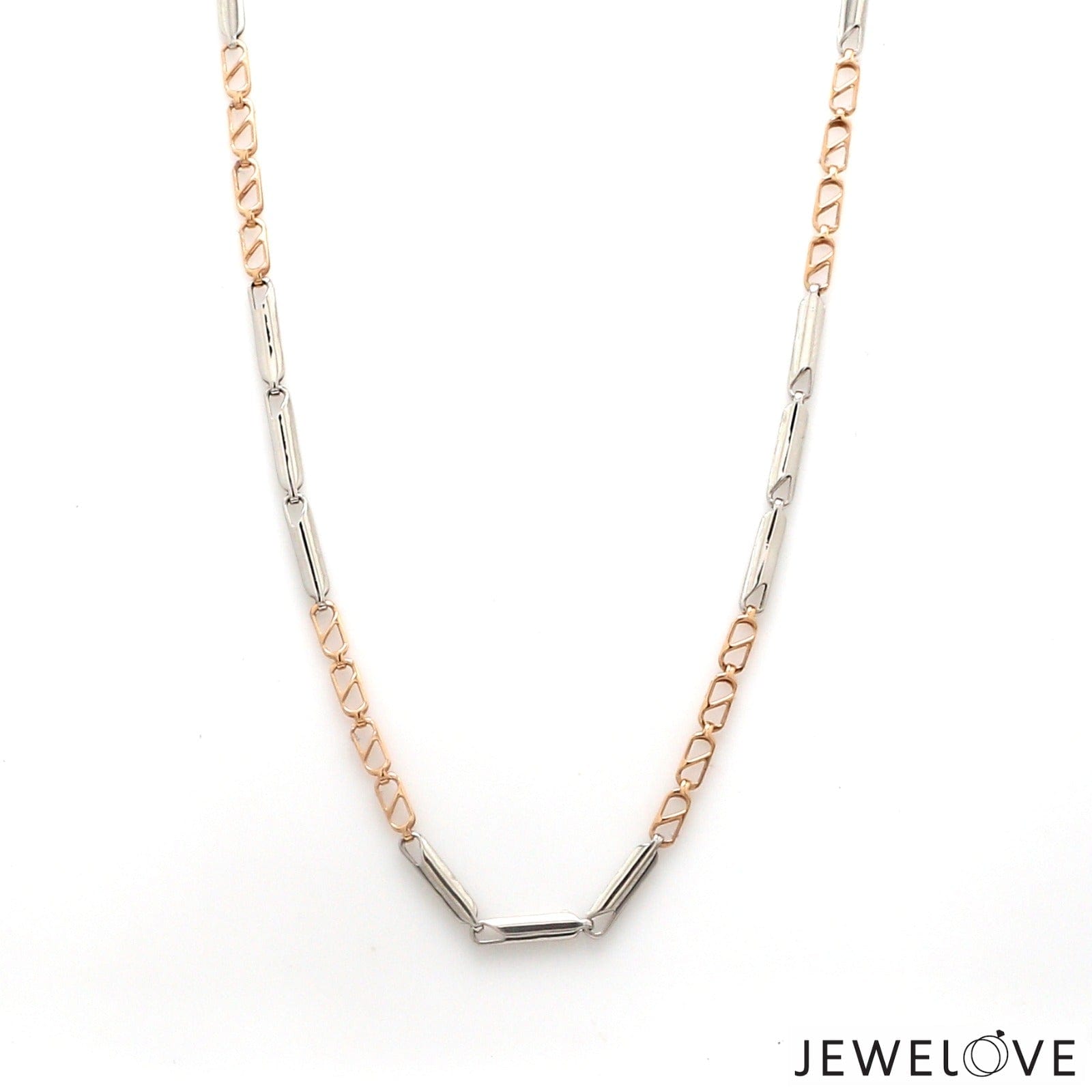 Designer Uni-Sex Platinum & Rose Gold Chain JL PT CH 955