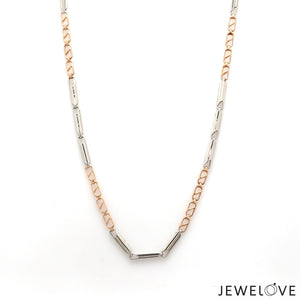 Jewelove™ Chains Designer Uni-Sex Platinum & Rose Gold Chain JL PT CH 955