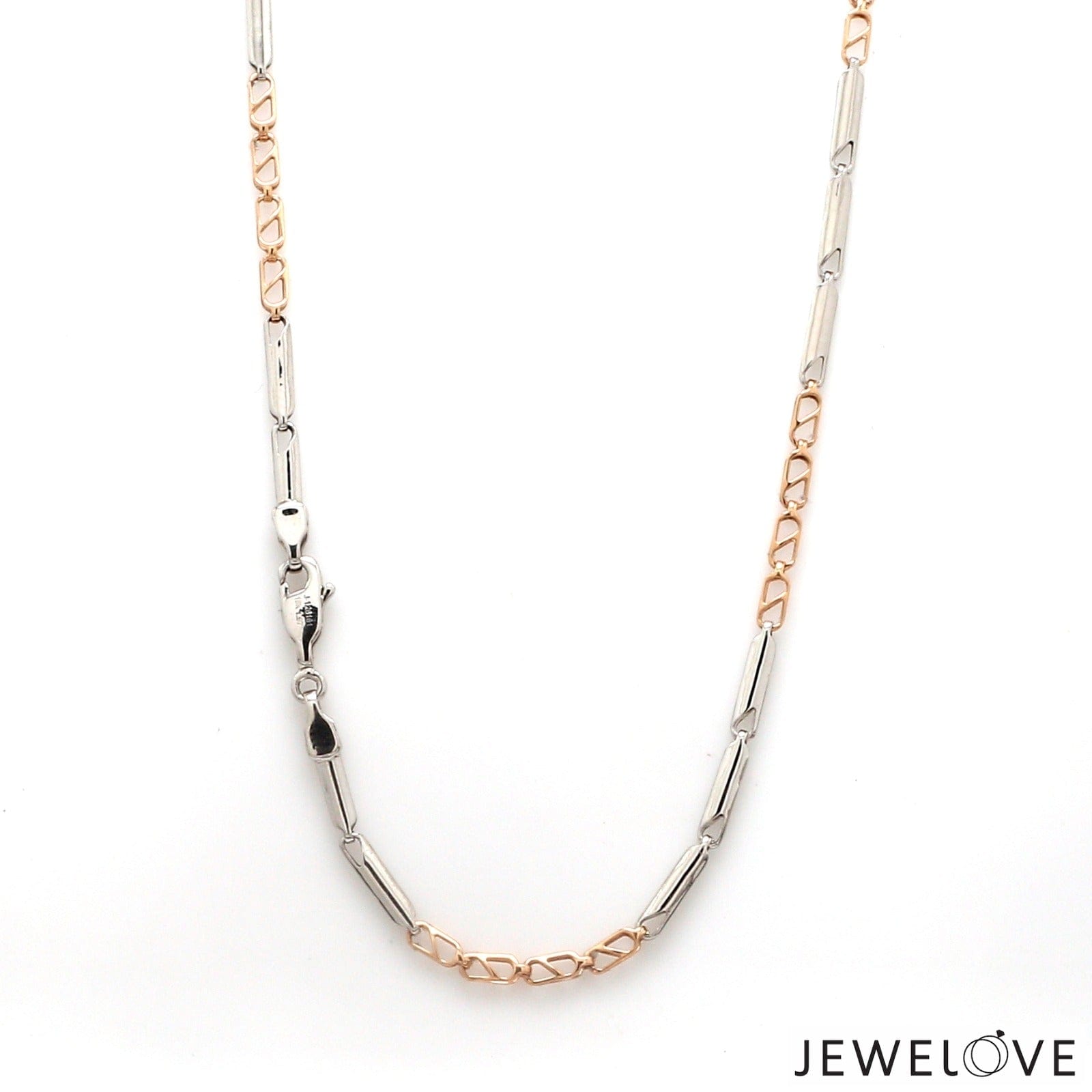 Jewelove™ Chains Designer Uni-Sex Platinum & Rose Gold Chain JL PT CH 955