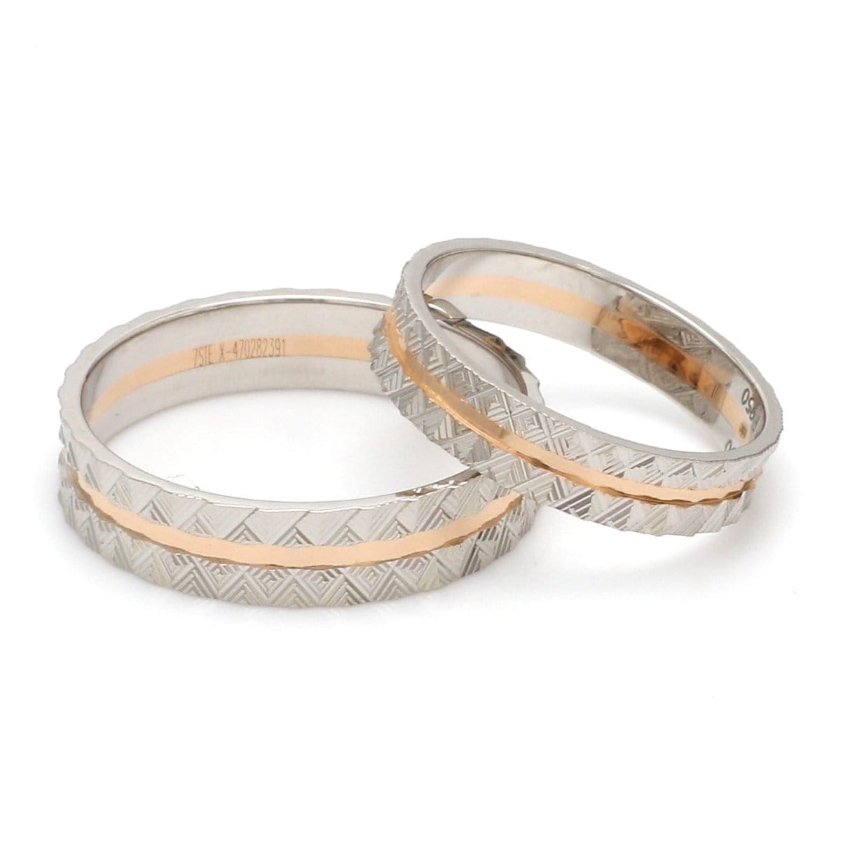 Jewelove™ Rings Designer Unisex Platinum & Rose Gold Couple Rings JL PT 1120