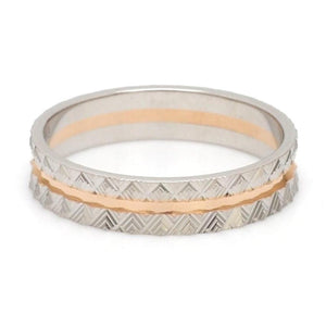 Jewelove™ Rings Designer Unisex Platinum & Rose Gold Couple Rings JL PT 1120