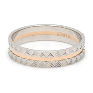 Jewelove™ Rings Men's Band only Designer Unisex Platinum & Rose Gold Couple Rings JL PT 1120