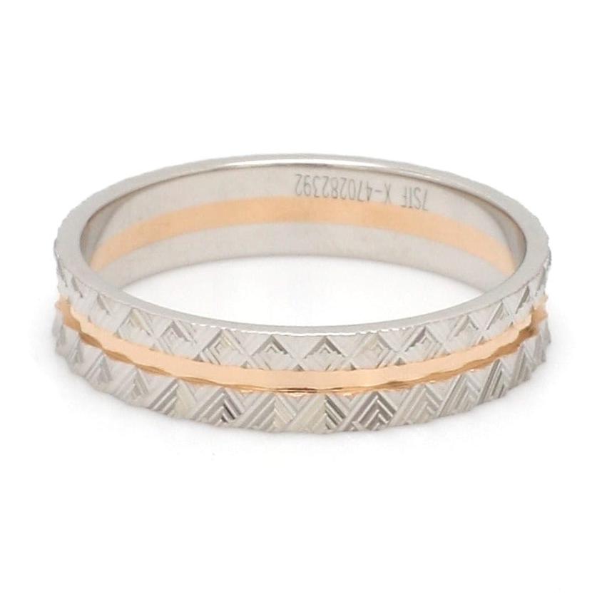 Jewelove™ Rings Women's Band only Designer Unisex Platinum & Rose Gold Couple Rings JL PT 1120