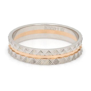 Jewelove™ Rings Women's Band only Designer Unisex Platinum & Rose Gold Couple Rings JL PT 1120