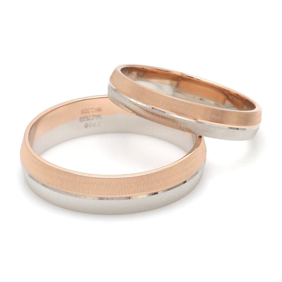 Jewelove™ Rings Designer Unisex Platinum & Rose Gold Couple Rings JL PT 1150