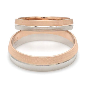 Jewelove™ Rings Designer Unisex Platinum & Rose Gold Couple Rings JL PT 1150