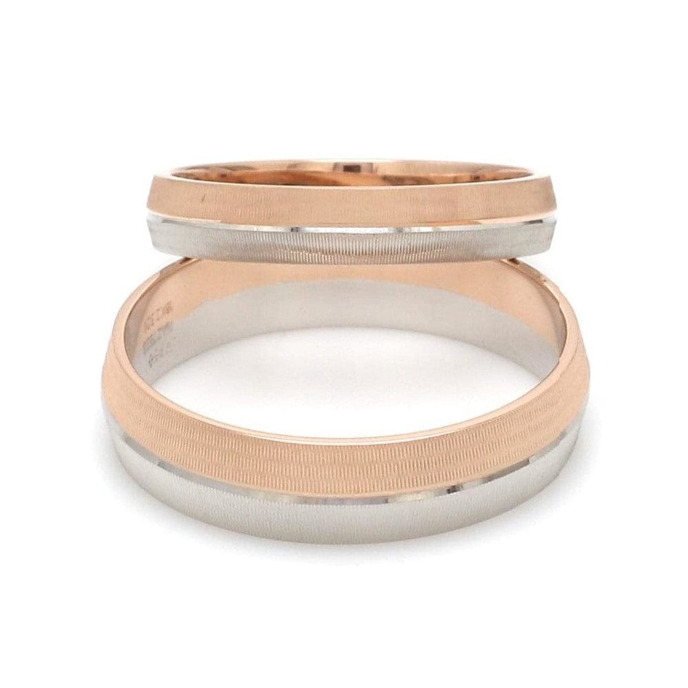 Jewelove™ Rings Designer Unisex Platinum & Rose Gold Couple Rings JL PT 1150