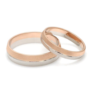 Jewelove™ Rings Both Designer Unisex Platinum & Rose Gold Couple Rings JL PT 1150